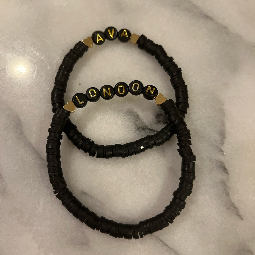 Clay+ 14k gold filled bead custom name bracelets
